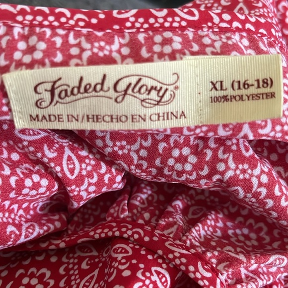 Faded Glory multicolored red and white tank top size XL - Picture 3 of 3